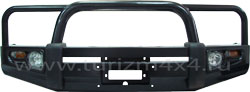 F1001-2B Передний силовой бампер Toyota Land Cruiser 100 с защитой фар. Черный
